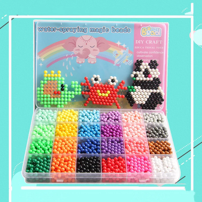 DIY Water spray beads Hand Making 3D diameter 5mm diy toy 3D Beads Puzzle Educational Toys for Children Spell Replenish beads diy water magische kralen dier mallen hand maken kralen puzzel kids educatief speelgoed voor kinderen ban vullen