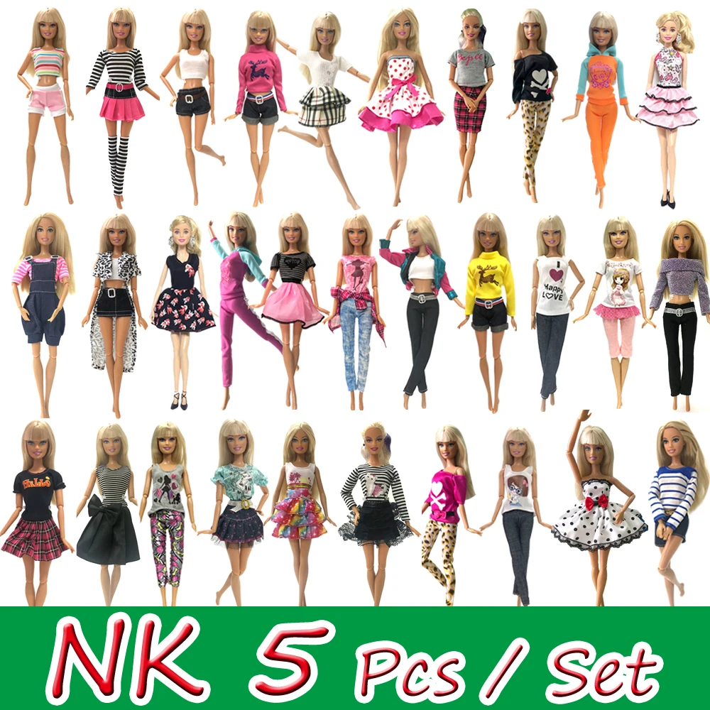 NK Mix Style 5 pièces robe de poupée belle danse Ballet vêtements mode tenue décontracté vêtements pour Barbie poupée accessoires JJ