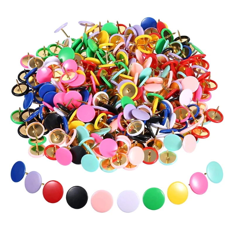 100Pcs Ronde Vorm Push Pins Duim Kopspijkers Prikbord Kurk Papier Kaart Duim Kopspijkers Punt Kantoor Binding Supply