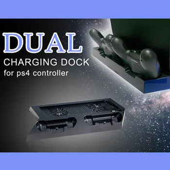 

Stand Cooling Fan Charger 4in1 COOLING Stand for PlayStation 4 Console PS4 Controllers Charging Station Dual Ports TW-643