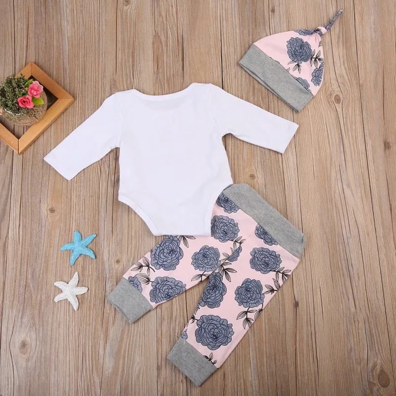 

4pcs Newborn Infant Baby Clothes Set Baby Girl Clothes Girl's Bodysuit Pants Leggings Hat hairband Suits