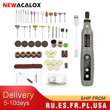 NEWACALOX USB Charging zmienna prędkość Mini młynek maszyna obrotowy zestaw narzędzi zestaw szlifierski z 126 sztuk zestaw akcesoriów do grawerowania