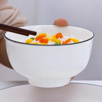 

Household Ceramic Soup Bowls Simple Japanese Household Eating Bowls Nordic Creative Bowls Food Container Tableware for Kids