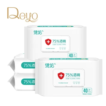 

Deyo Wipes Sanitizer Alcohol Virgin Wood Pulp Solid Wet Tissue Paper Skin Care Surface Cleaning Sterile Sheet 160PCS