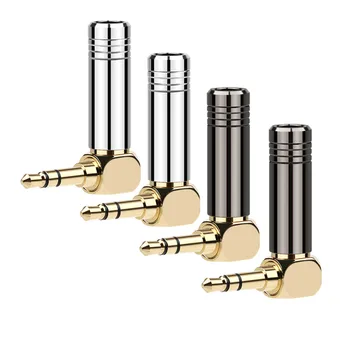 

3.5mm Stereo Headphone Plug Gold Copper Right Angle Bend Plug 90 Degree Mini Jack Adapter Hifi Headphones Audio Cable Connector