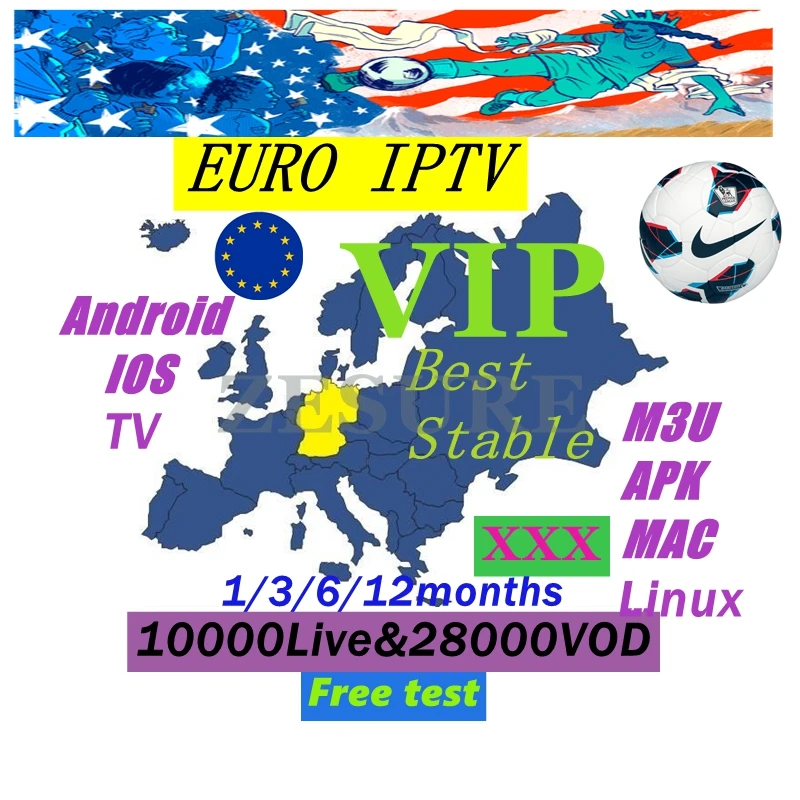 10000+ каналы 3000+ XXX iptv Германия для взрослых тест Чешский abonnement ex yu немецкий Испания Европа французский реселлер панель