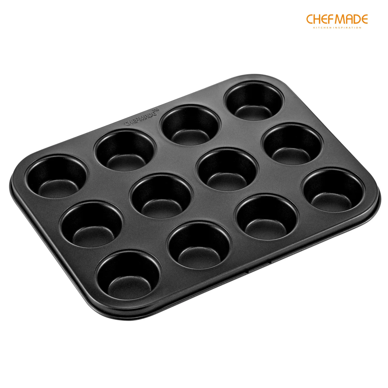 

CHEFMADE Muffin Cake Pan,12-Cavity Non-Stick Cupcake Bakeware,FDA Approved for Oven Baking