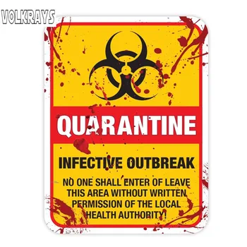 

Volkrays Funny Car Sticker Zombie Warning Quarantine Infected Area Caution Accessories Waterproof PVC Decal for Gt Kia,20cm*15cm