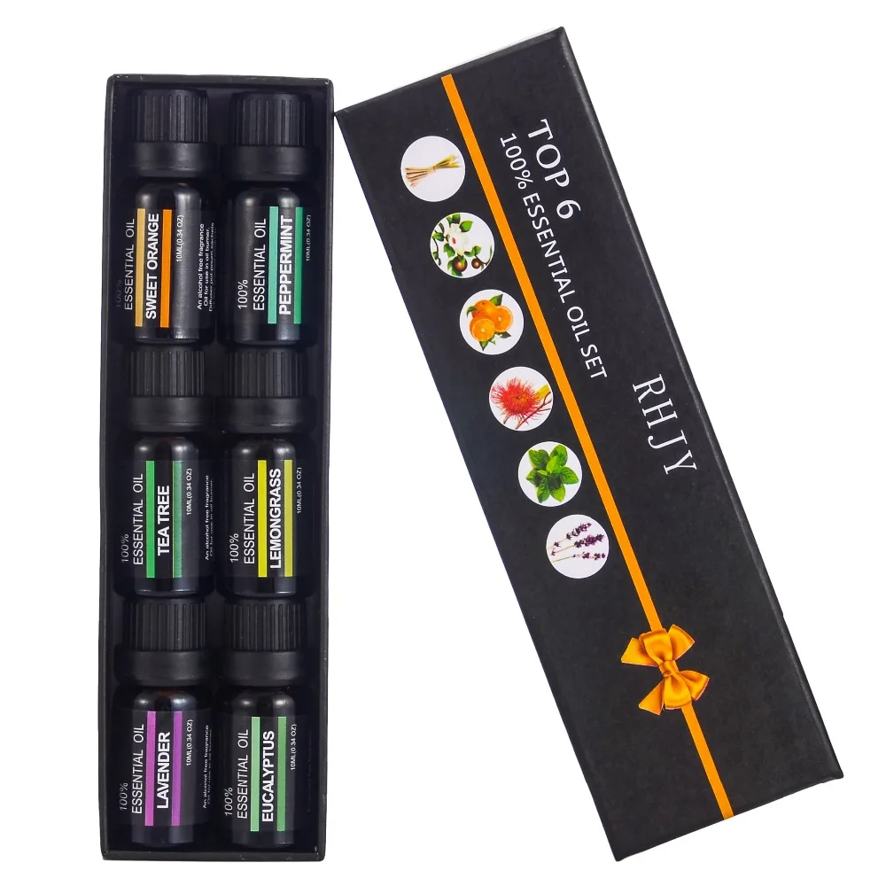 Essential Oil 6Pcs/set 100% Aroma diffuserPure Natural Aromatherapy Oils Kit 10ml For Humidifier Water-soluble Fragrance