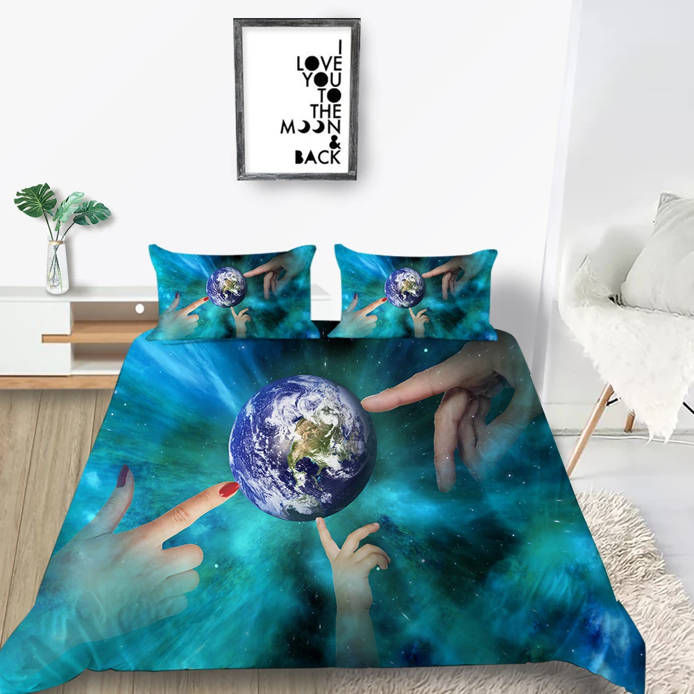 Комплект постельного белья Earth Модный мягкий креативный с 3D рисунком размеры King