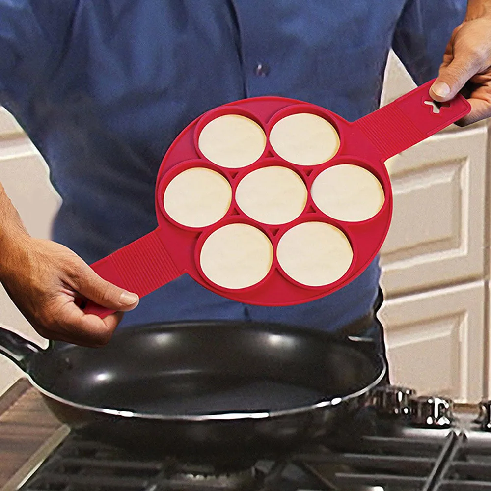 7 Cell Handmake Nonstick Egg Ring Maker Pancakes Cheese Cake Baking Molds Pancake Tools Eco-Friendly Kitchen for | Дом и сад