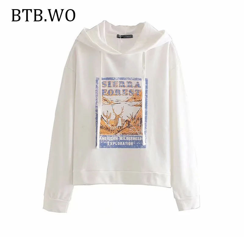 BTB. WO, женская зимняя одежда, с капюшоном, с длинным рукавом, базовый, однотонный, мягкий, с карманами, пуловеры, женские, с капюшоном, белый, свитшот, Свободное пальто