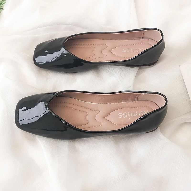 comfortable red flats