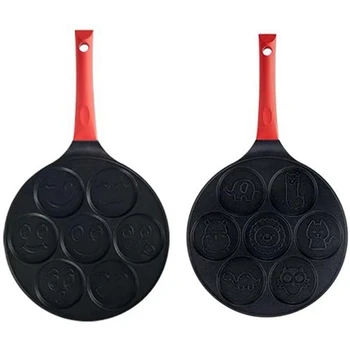 

Pancake Pot Fun Enjoy Mini 7 Hole Pancake Omelette Pan Double-Layer Non-Stick Coating Waffle Pancake Pan