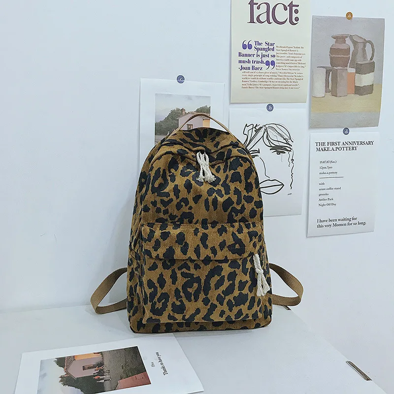 Женские рюкзаки школьный ноутбук винтажный Леопардовый походный рюкзак, Женский школьный рюкзак женские школьные сумки для девочек-подростков - Цвет: Leopard
