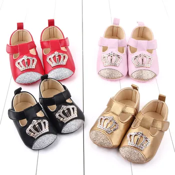 

New Baby First Walkers Fashion Crystal Toddler Shoes PU Leather Baby Sandals for Newborn Boys Girls NON-Slip Shoes