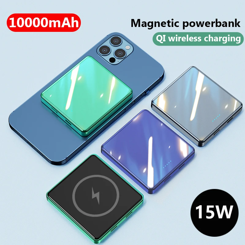 10000mAh Mini For Apple Battery Pack Wireless Magnetic Fast Charger Power Bank For iphone 12 13 Pro Max Mini External powerbank smart power bank Power Bank