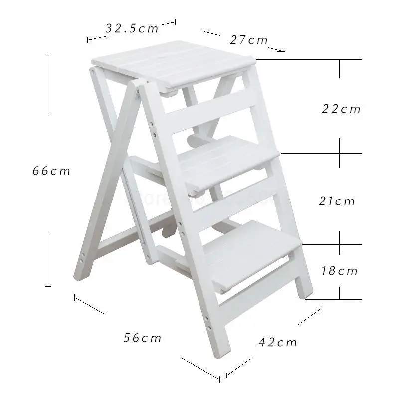 Небольшой складной портативный стул из цельного дерева для дома, стремянка, лестница, стойка, свободное место для установки в помещении, скалолазание - Цвет: ml5