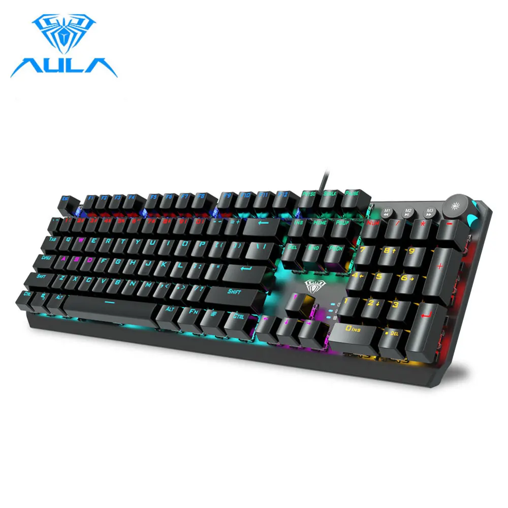 Игровая клавиатура aun F2066 механическая 104 клавиш с защитой от фиктивных нажатий