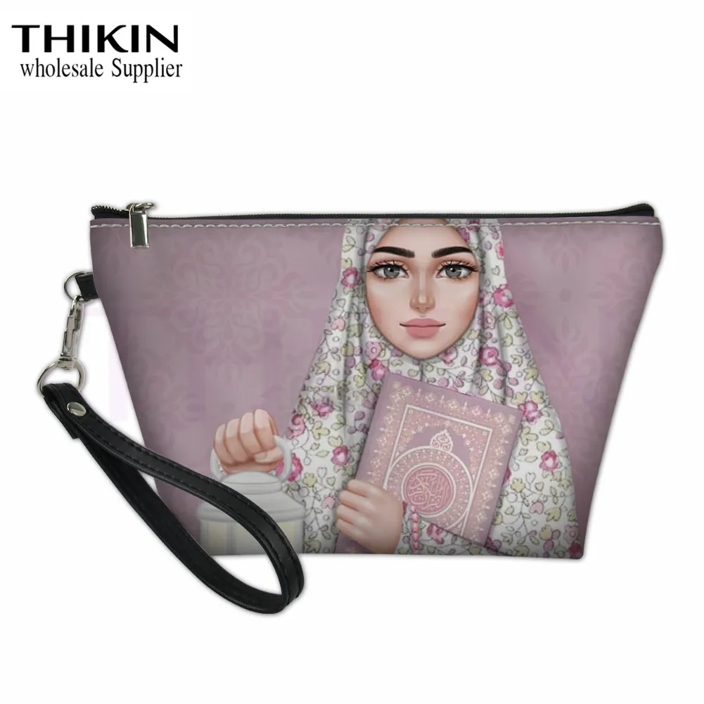 THIKIN, женская косметичка, Исламская, в масках, с принтом, косметичка, для путешествий, женская, водонепроницаемая, сумка, переносная, для