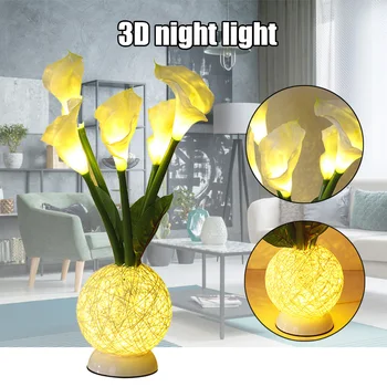 

Table Lamp Simulation Lily Small Lanterns Romantic Lamp Table Light Home Bedroom 3D Night Light TN99
