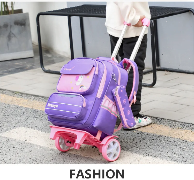 Removable Children School Bags with 2/3 Wheels for boys Girls Trolley school Backpacks Kids Wheeled Bag kids Rolling Schoolbags