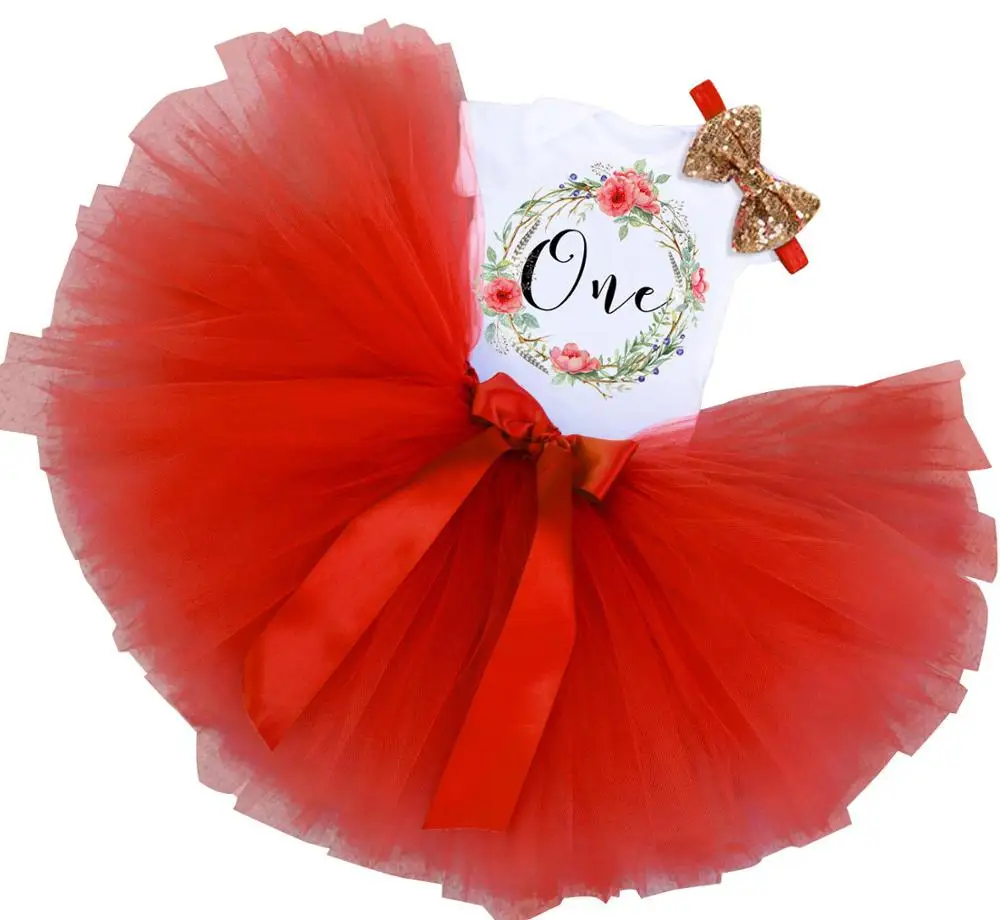 It's My Princess/платье с единорогом для девочек 1 год, платье для дня рождения нарядная одежда платья для младенцев 12 месяцев, Unicornio Vestido - Цвет: Red