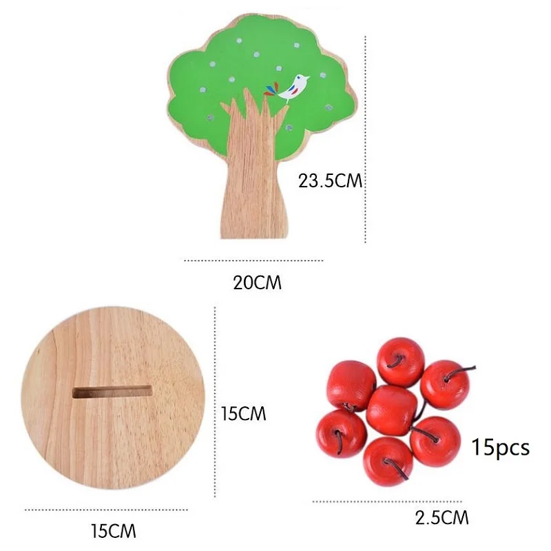 Fly AC Wooden Toys Magnetic Apple Tree Montessori Educational Early Preschool Training Toys for Children Birthday Gift