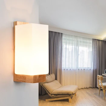 

Sale Modern Wooden Led Wall Lamp Lights Wandlamp Deco Glass Aplique Pared Wall Lights for Home Indoor Retro luminaire Mural