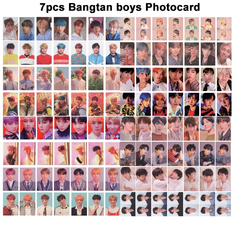 

7pcs/set kpop bangtan boys photocard love yourselt Map of the soul persona new album HD good quality lomo photo card kpop