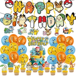 1 ensemble de ballons thème Pokemon Pikachu, Cool et mignon, décoration de fête d'anniversaire pour enfants, bannière, boule d'air pour bébé 