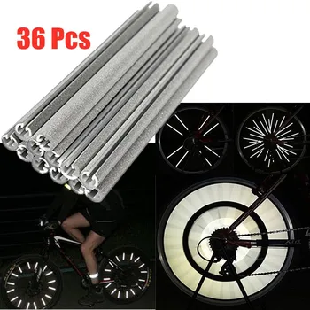 

36pcs Bike Wheel Decor Stickers Wheel Spokes Reflective Clip Stickers Bicycle Reflectors Bicycle Cycling Security Tape