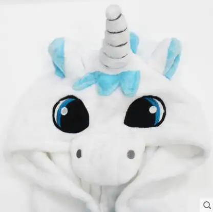 HKSNG Kids Kigurumi Unicorn Bear Cat Frog Bird Winter Flanner Onesie Animal Pajamas Homewear Costume Jumpsuit
