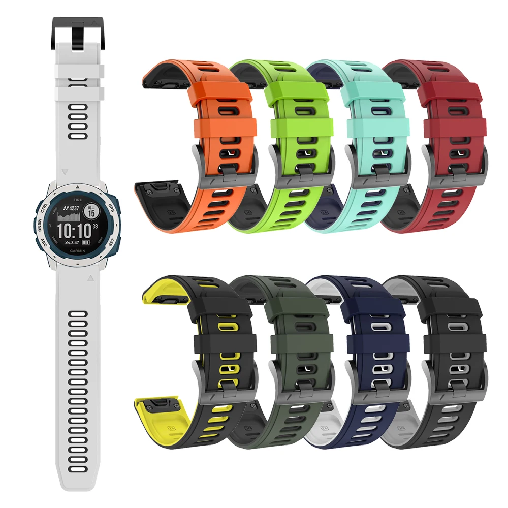 Silicone Wrist Strap For Garmin Instinct Watch Band 22mm Quick Release