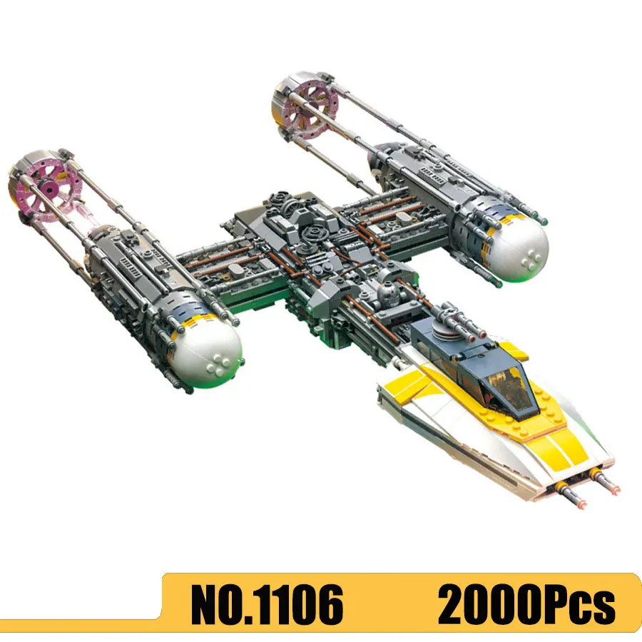 

1106 2000Pcs Star set Wars Movie Y-Wing fighter Building Blocks Brick Compatible Legoinglys 75181 05143 Toys for Children Gifts