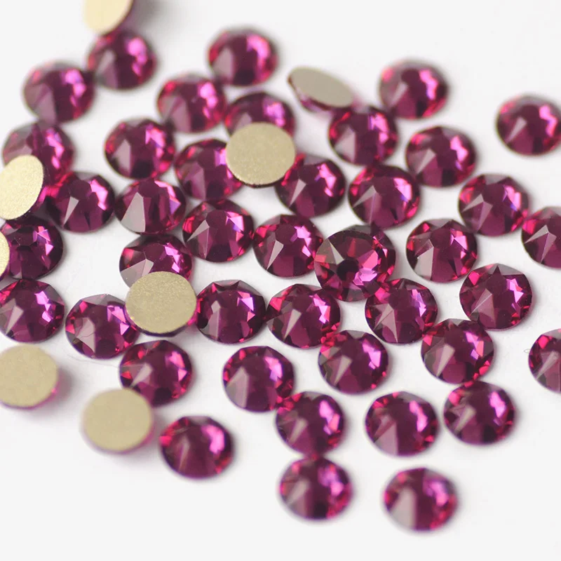 YANRUO 8 big + Small Facets Crystal Fuchsia Rhinestones Glass DIY Design Nail Art Decorations Everything for Manicure | Красота и