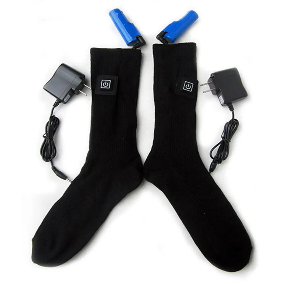 Перезаряжаемый съемный аккумулятор, электрические нагревательные носки, двухслойные теплые носки 3,7 в 2200 мАч, литиевая батарея, обновленные носки с подогревом