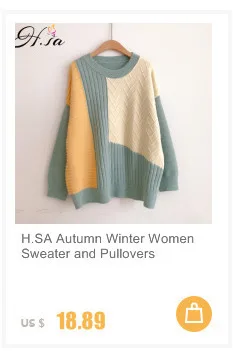 H. SA 2019 вязаный пуловер, свитера, повседневные полосатые джемперы с рукавами-фонариками, серые зимние теплые толстые корейские свитера Mujer
