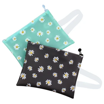 

Cute Fresh Style Little Daisy Flowers Large Capacity Pencil Bag Pen Pouches Zippered Pencil Case School Supplies Kawaii Bag