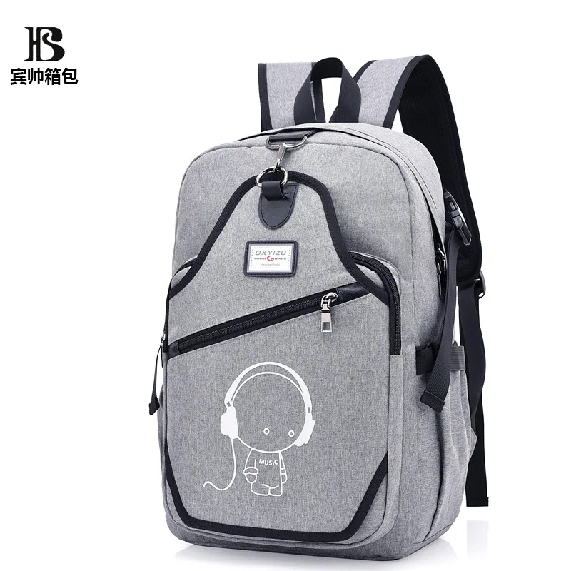 

2017 New Style Creative Night Light Laptop Computer Backpack Men's Large High Middle School Students School Bag Women's Charging