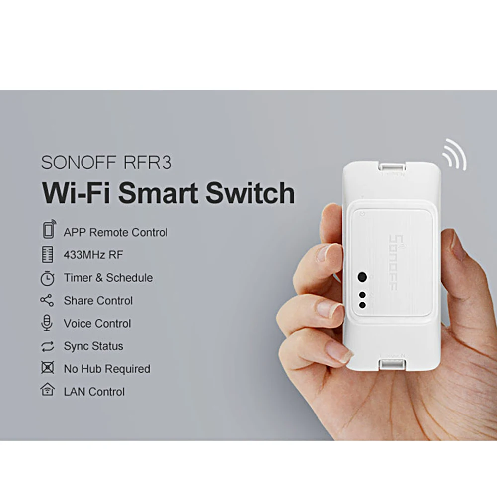 4/10 шт. Sonoff RF R3 433 МГц RF Smart Wifi переключатель задержки умный дом контроллер света через приложение eWeLink работает с Alexa