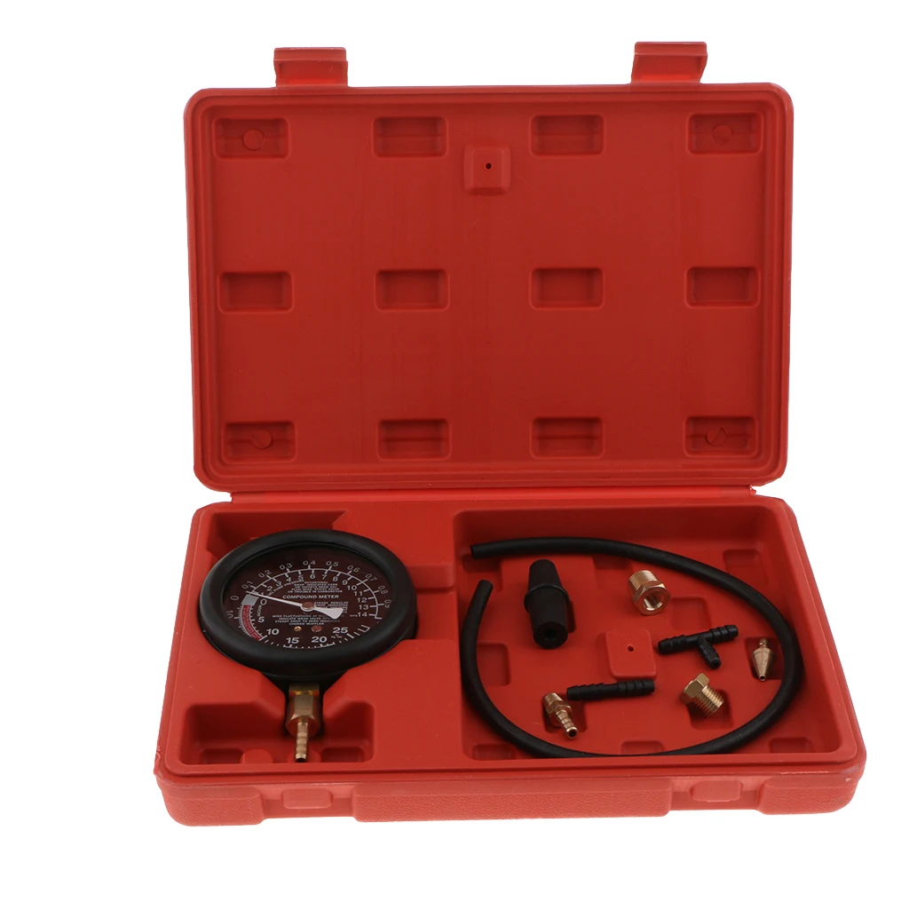 Fuel Pump & Vacuum Gauge Pressure Tester Mechanical & Electrical Fuel with Case