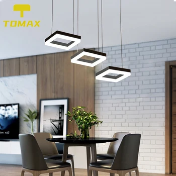 

Square Black And White Simple Modern Rectangular Restaurant Chandelier Creative Personality Atmosphere Living Room Led Lamps