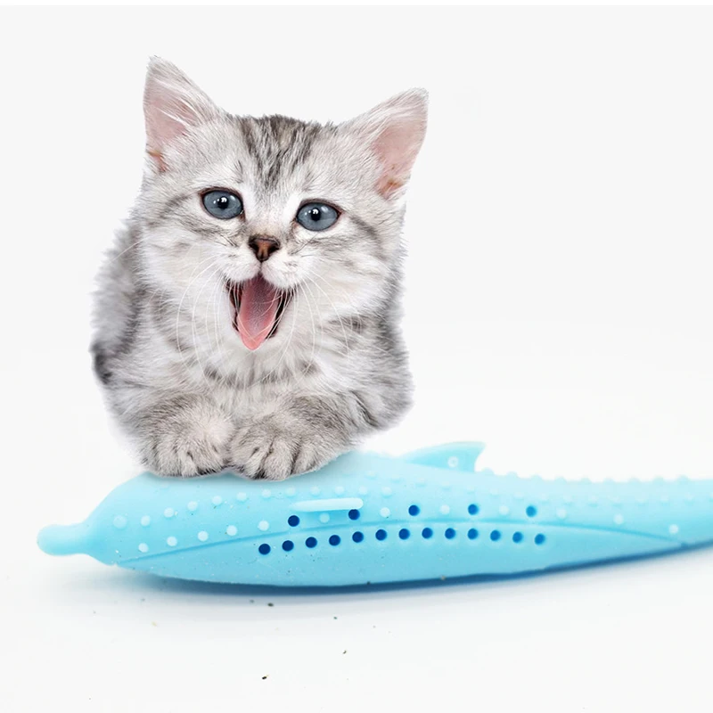 Pet Cat зубная щетка игрушечная Рыба Форма кошачий вкус силиконовая молярная палка Зубы игрушка для собак, очищающая зубы для кошек котенок оставаться для здоровых зубов