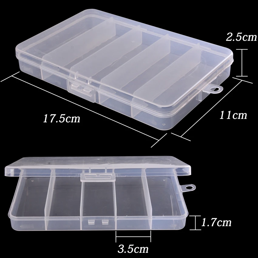 10 Compartments Fly Fishing Lure Storage Case Spoon Hook Crank Bait Tackle Box 