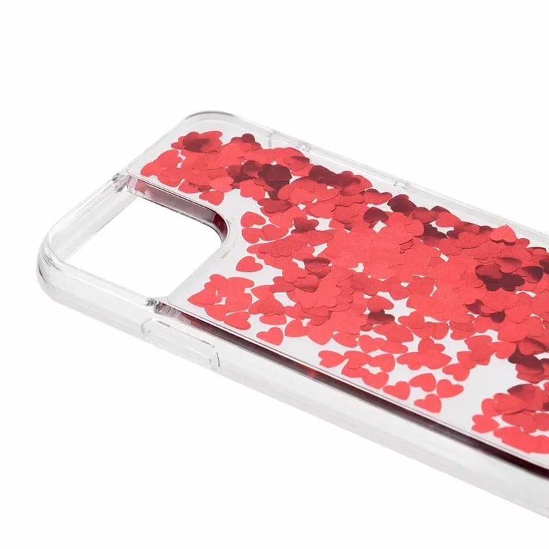 Чехол Heart Love Liquid для Iphone 11 Pro MAX XS XR X 8 7 6 Жесткий ПК+ TPU сыпучий песок украшение масло роскошный прозрачный модный 70 шт