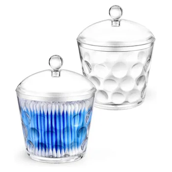

Storage Box Cosmetic Storage Box Bathroom Makeup Organizer Cotton Swab Holder Jar Clear Acrylic Plastic Candy Box Multifunction