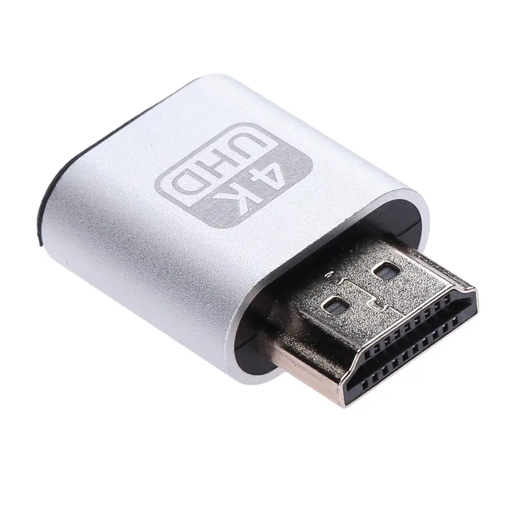 HDMI-compatible Virtual Display Adapter 1.4 DDC EDID Dummy Plug Lock Graphics Card GPU Rig Emulator for Bitcoin BTC Mining Miner-4