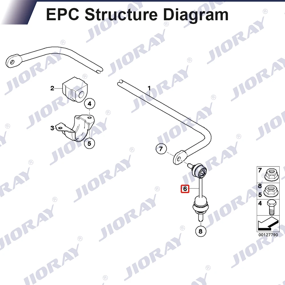 Rear Axle Sway Bar End Stabilizer Link Ball Joint Pair for BMW 5 Series E60 E61 523i 525d 530i 33556761000 33506781540