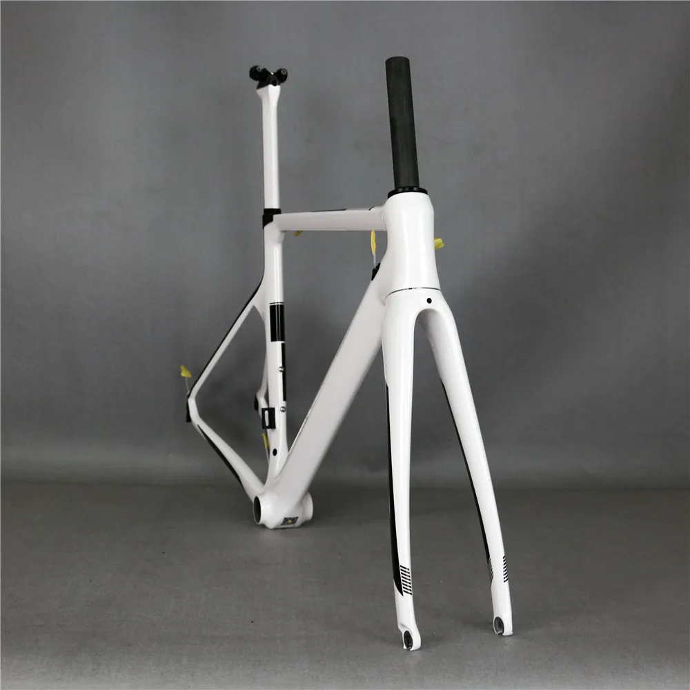 Excellent Custom painted black and white toray carbon fiber T800 road frame BB86 with SGS Aero road bike frame TT-X1 0